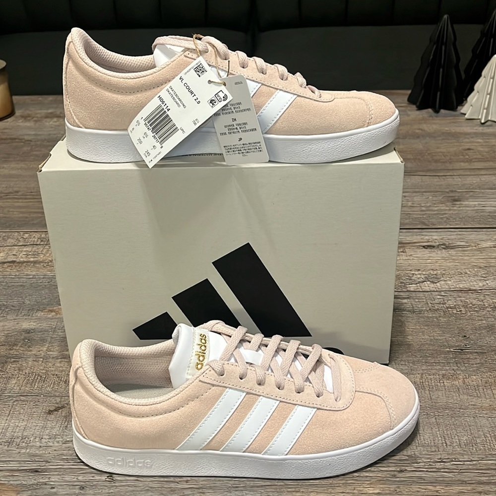NWT Adidas Adidas VL Court 2.0 Women's Shoes - Light Pink - H06114 - Picture 2 of 11